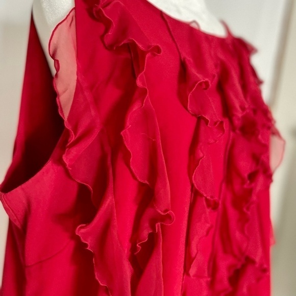 Red Cato Blouse with Front Ruffles - Tank - Picture 3 of 7
